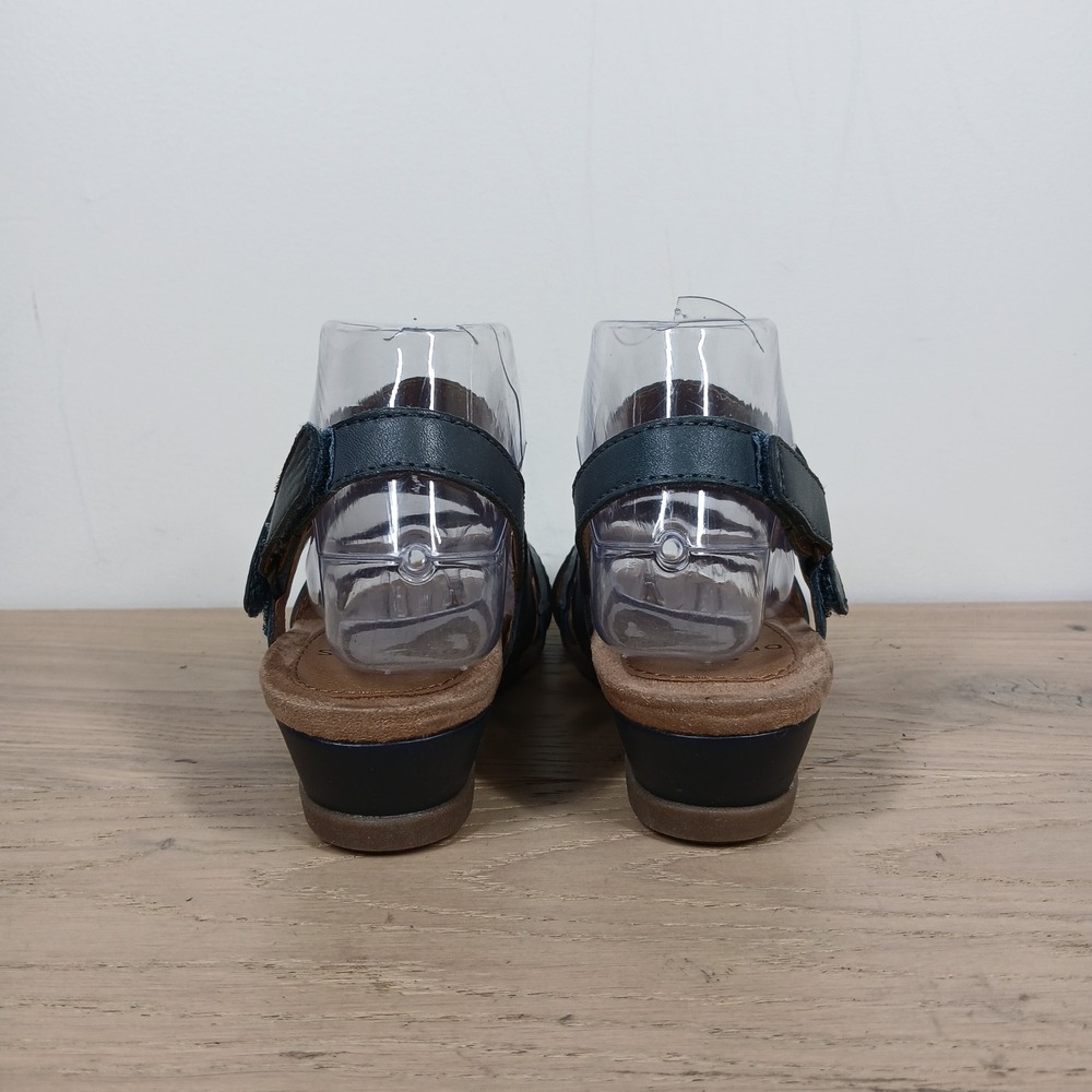 Earth Origins Pico Poppy Sandals Womens 6.5 Blue Wedge Leather Comfort Casual - Picture 5 of 11